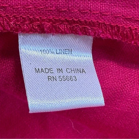 For Cynthia Linen Tunic Top 2X Pink Sleeveless Blouse Plus Size Coastal Boho - Picture 4 of 11